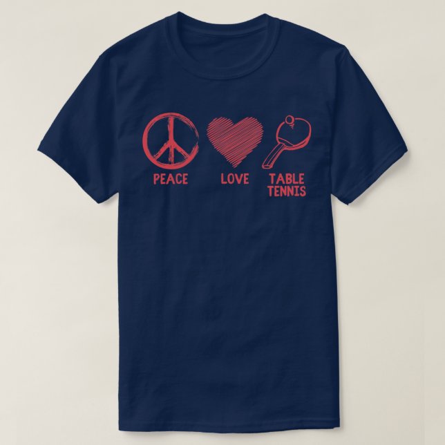 Camiseta Funny Peace love Table Tennis Graphic Women Men (Diseño del anverso)