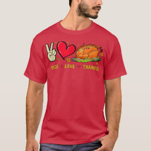 Camiseta Funny Peace Love Thankful Men Women Thanksgiving