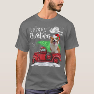 Camiseta Funny Pembroke Welsh Corgi Red Truck Christmas Paj