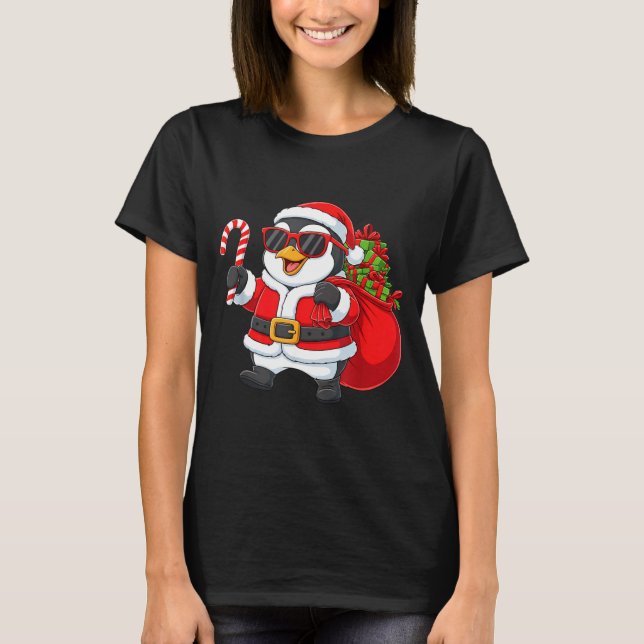 Camiseta Funny Penguin Christmas Santa Outfit Xmas Boys Gir (Anverso)
