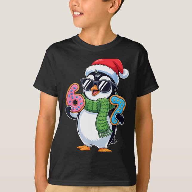 Camiseta Funny Penguin Six Seven 67 Ice Cream Christmas Boy (Anverso)