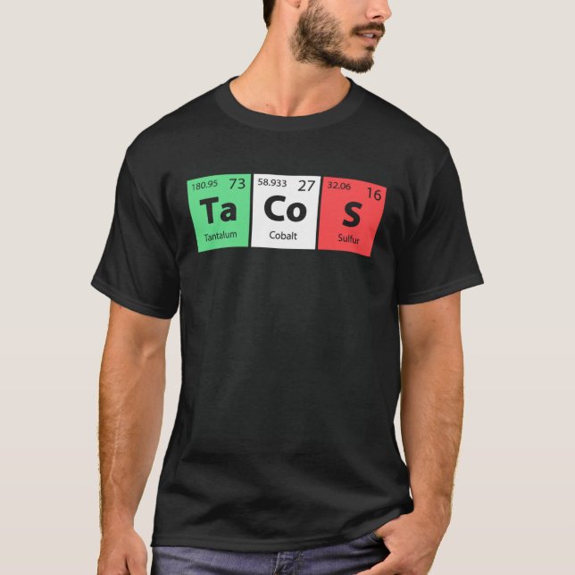 Camiseta Funny Periodic Table Tacos For Cinco De Mayo Celeb (Anverso)