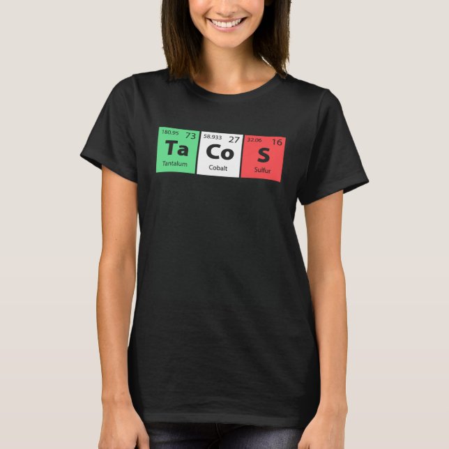 Camiseta Funny Periodic Table Tacos For Cinco De Mayo Celeb (Anverso)