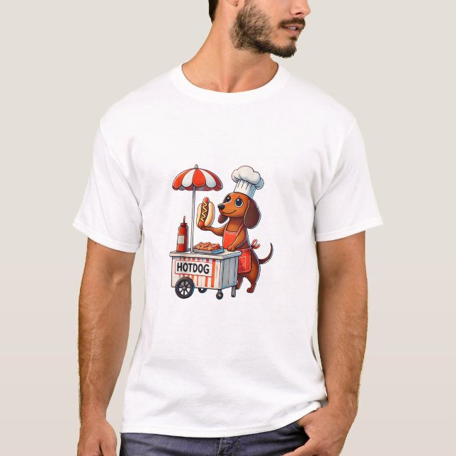 Camiseta Funny Perro Dachshund Perro Weenie Sausage Hotdog  (Anverso)