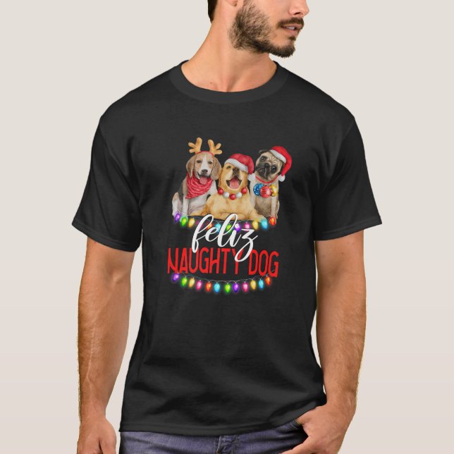 Camiseta Funny Perro Navidades Feliz Navidad Perro Holiday  (Anverso)