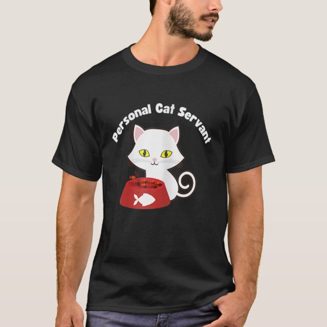 Camiseta Funny Personal cat Servant Funny black Cat lover m (Anverso)