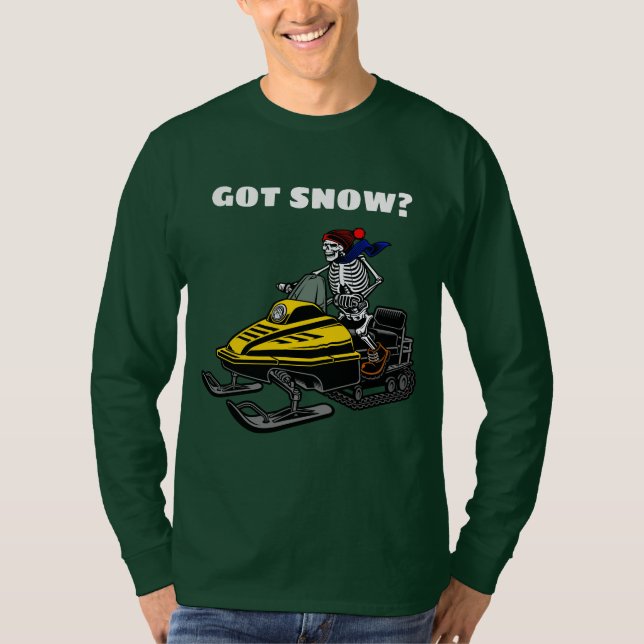 Camiseta Funny Personaliza a Snowmobile Skeleton Rider (Anverso)