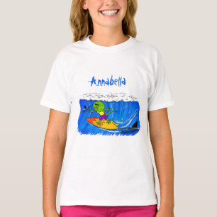 Camiseta Funny personalizado de surf con lagarto frito