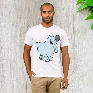 Camiseta Funny Personalizado Polar Bear Cute Carácter Azul