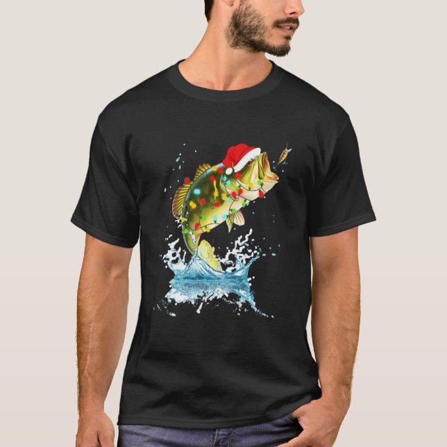 Camiseta Funny Pesca de Navidades de Santa Hat Pajama (Anverso)