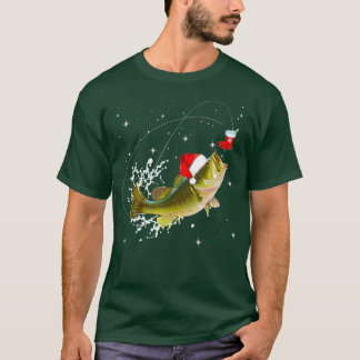 Camiseta Funny Pesca de Navidades de Santa Hat Pajama