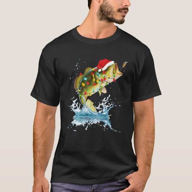 Camiseta Funny Pesca de Navidades de Santa Hat Pajama (Anverso)