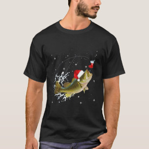 Camiseta Funny Pesca de Navidades de Santa Hat Pajama