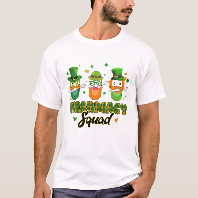 Camiseta Funny Pharmacy Squad Leprechaun Pharmacist St Patr (Anverso)