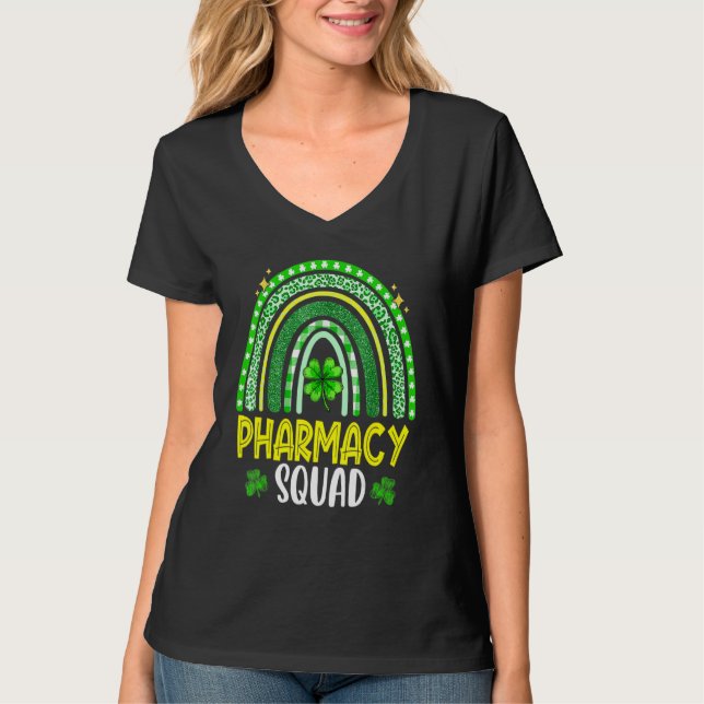 Camiseta Funny Pharmacy Squad Leprechaun Pharmacist St Patr (Anverso)