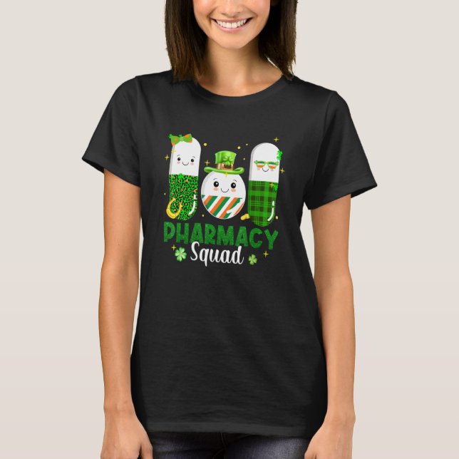 Camiseta Funny Pharmacy Squad Pills St Patrick's (Anverso)