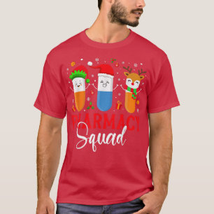 Camiseta Funny Pharmacy Squad Santa Elf Reindeer Navidades 