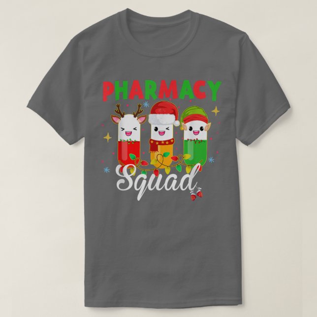 Camiseta Funny Pharmacy Squad Santa Elf Reindeer Navidades (Diseño del anverso)