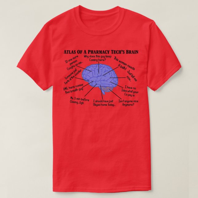 Camiseta Funny Pharmacy Tech Brain 1 (Diseño del anverso)
