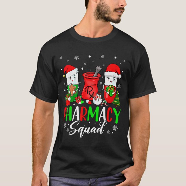 Camiseta Funny Pharmacy Tech Squad Christmas Matching Holid (Anverso)