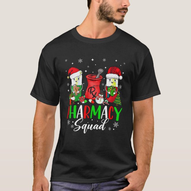 Camiseta Funny Pharmacy Tech Squad Navidades coincidentes c (Anverso)