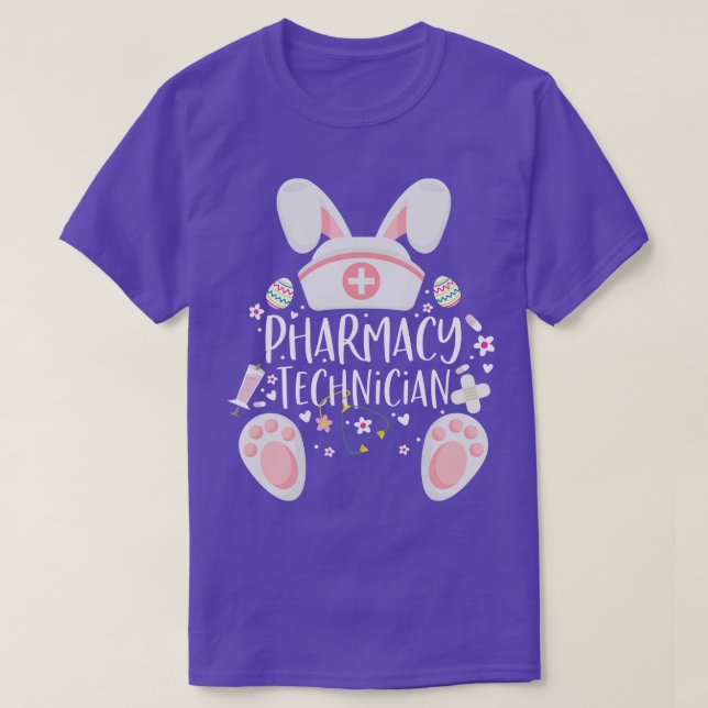 Camiseta Funny Pharmacy Technist Bunny Pharmacist Happy E (Diseño del anverso)