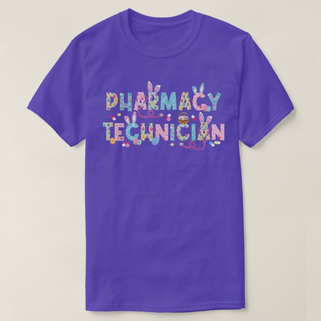 Camiseta Funny Pharmacy Technist Bunny Pharmacist Happy E (Diseño del anverso)