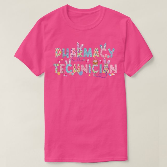 Camiseta Funny Pharmacy Technist Bunny Pharmacist Happy E (Diseño del anverso)