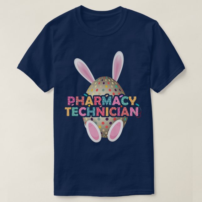 Camiseta Funny Pharmacy Technist Bunny Pharmacist Happy E (Diseño del anverso)