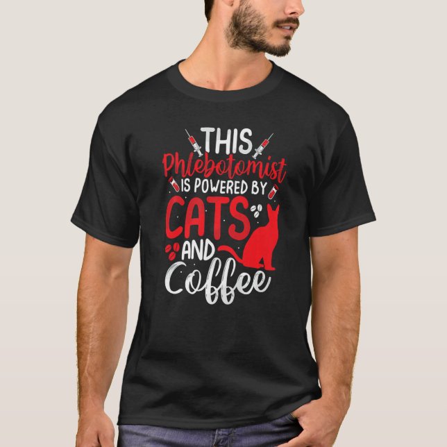 Camiseta Funny Phlebotomy Phlebotomist Nurse Funny Cat Love (Anverso)
