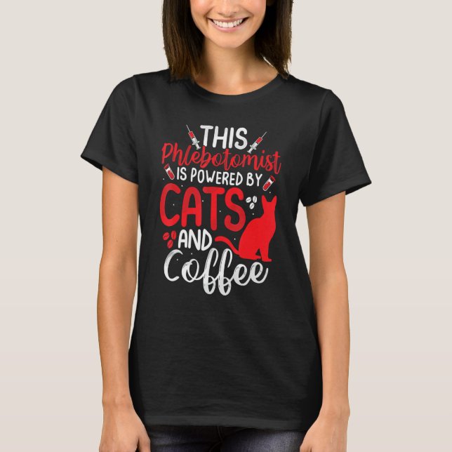 Camiseta Funny Phlebotomy Phlebotomist Nurse Funny Cat Love (Anverso)