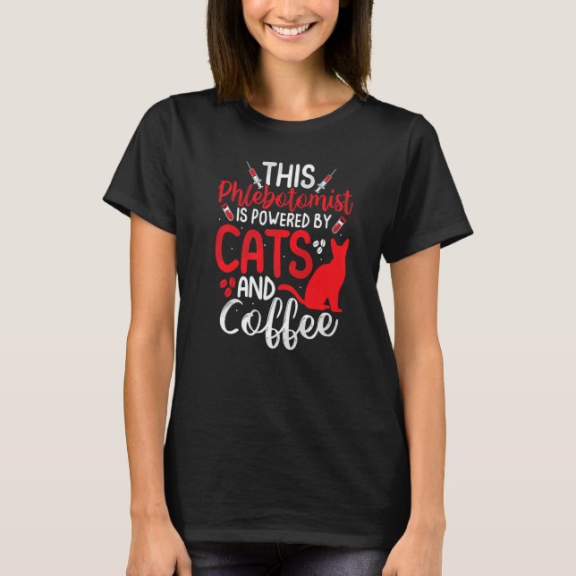 Camiseta Funny Phlebotomy Phlebotomist Nurse Funny Cat Love (Anverso)