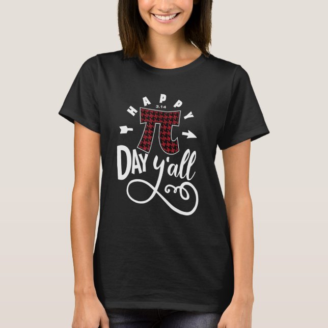 Camiseta Funny Pi Day Happy Pi Day Yall Buffalo Red Plaid (Anverso)