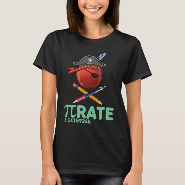 Camiseta Funny Pi Day Pirate Apple Costume Math Teacher Boy (Anverso)