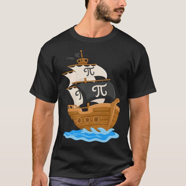 Camiseta Funny Pi-rate Ship Happy Pi Day Math Lover Geek Pi (Anverso)
