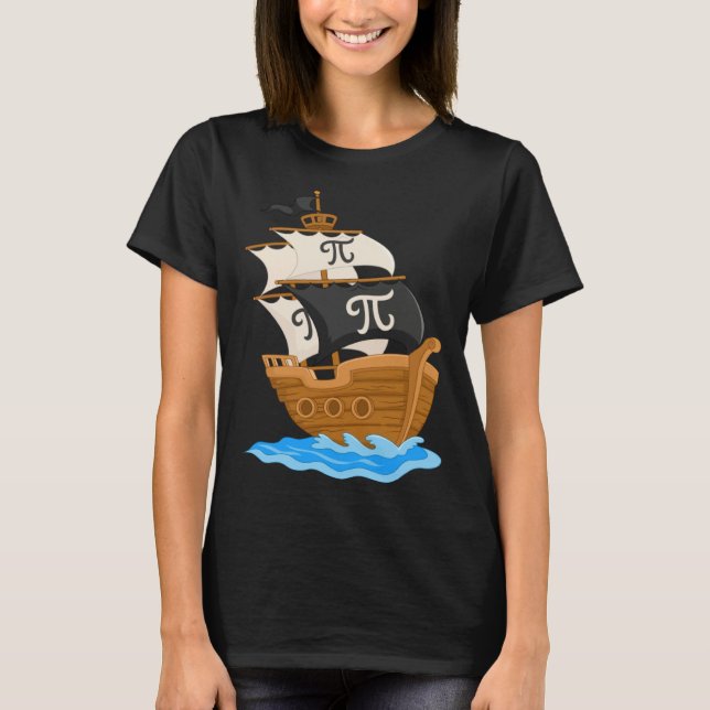 Camiseta Funny Pi-rate Ship Happy Pi Day Math Lover Geek Pi (Anverso)