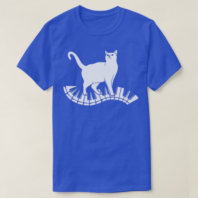 Camiseta Funny Piano Music Cat Design Hombres Mujeres Niños (Diseño del anverso)
