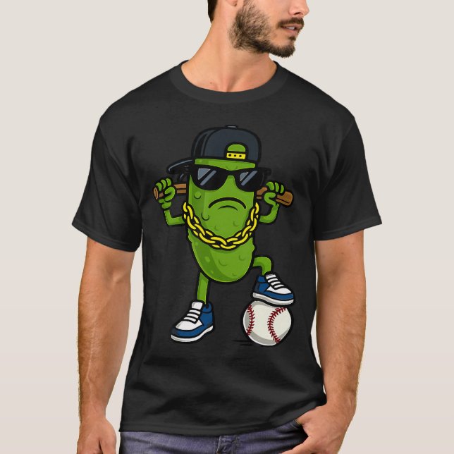 Camiseta Funny Pickle Cucumber Wear Sunglasses Baseball Lov (Anverso)