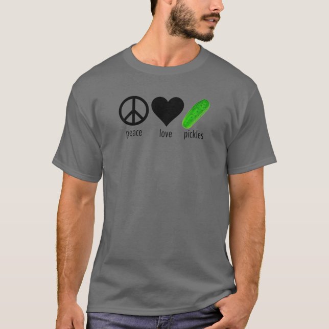 Camiseta Funny Pickle Meme Peace Love Pickles (Anverso)