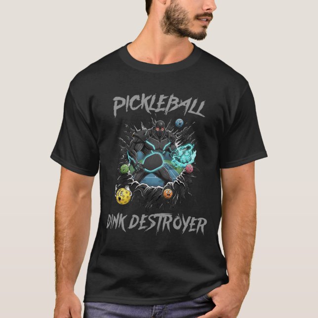 Camiseta Funny Pickleball Dink Destroyer Mascot (Anverso)