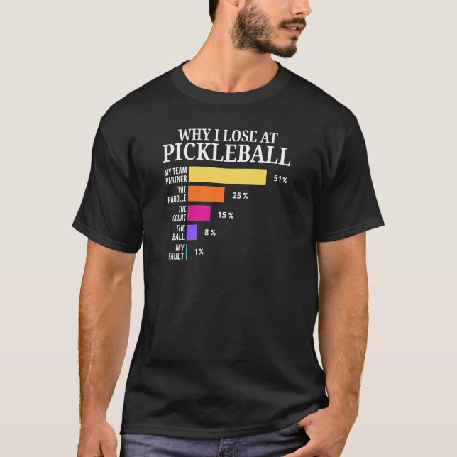 Camiseta Funny Pickleball Loss Chart Graphic Design (Anverso)