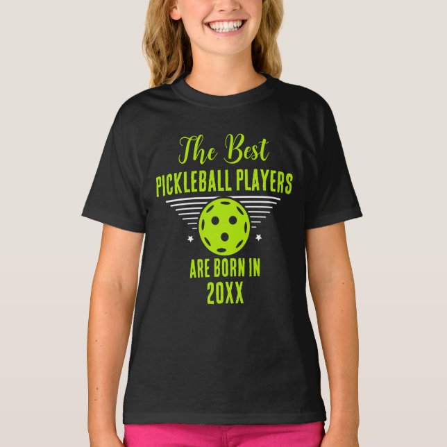 Camiseta Funny Pickleball Nombre personalizado Cumpleaños F (Anverso)
