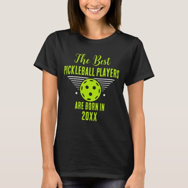 Camiseta Funny Pickleball Nombre personalizado Cumpleaños F (Anverso)