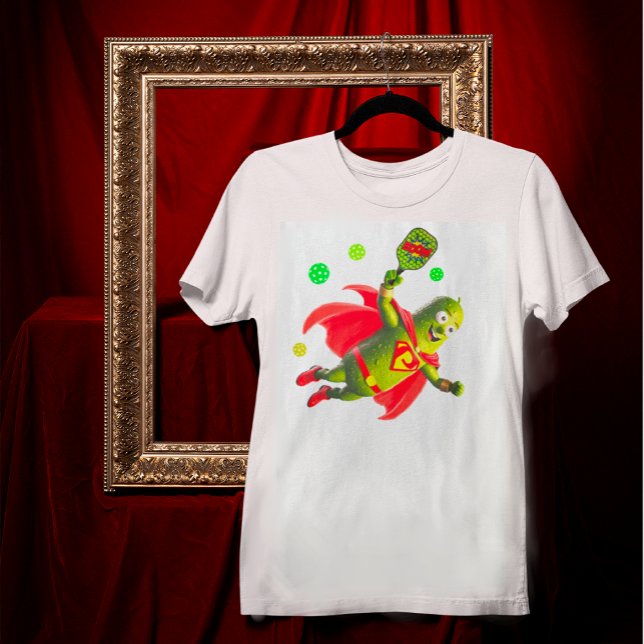 Camiseta Funny Pickleman sobre blanco personalizado (Add a name or message on back.)