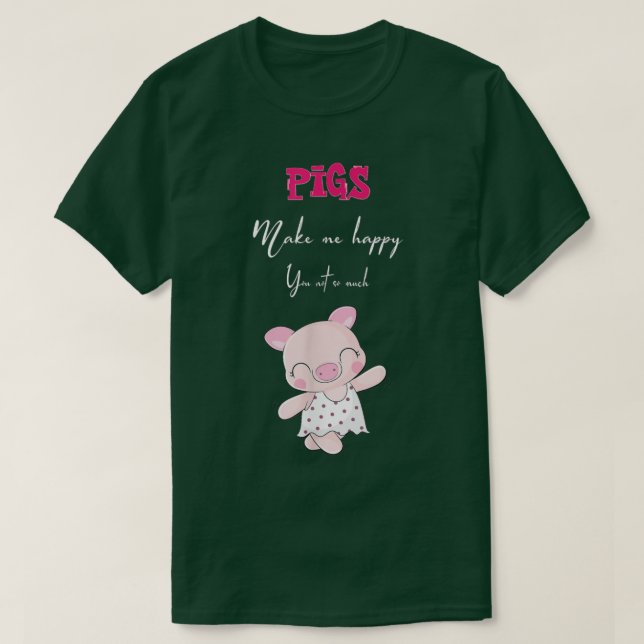 Camiseta Funny pig  (Diseño del anverso)