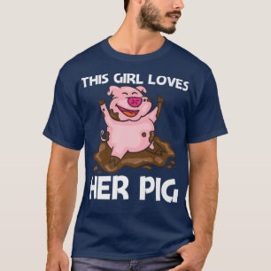 Camiseta Funny Pig Design For Girls Mom Hog Farmer Farm Ani