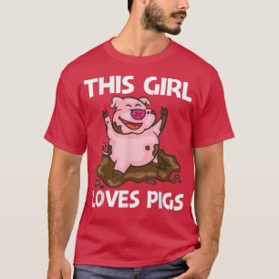 Camiseta Funny Pig Design For Girls Mom Hog Farmer Farm Ani
