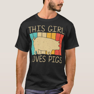 Camiseta Funny Pig For Girls Kid Bacon Animal Lover Swine F