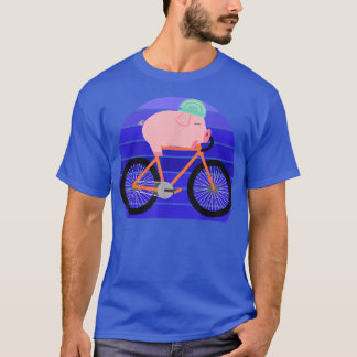 Camiseta Funny Pig Lover Riding Bike Novelty Animal Birthda