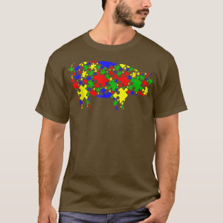 Camiseta Funny Pig Puzzle Animals Lover Autism Awareness 